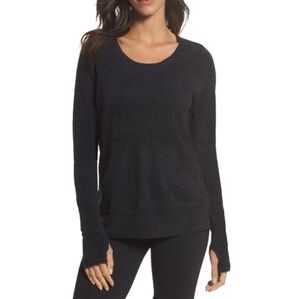 Barefoot Dreams CozyChic Lite Raglan Pullover Sweater with Kangaroo Pocket
